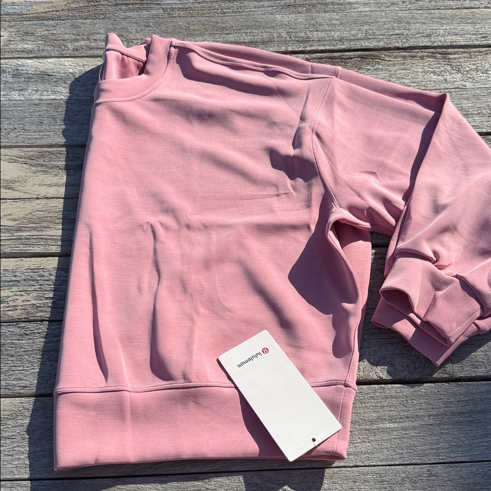 LULULEMON x Peloton Softstreme Perfectly Oversized Cropped Crew size 14 NWT pink